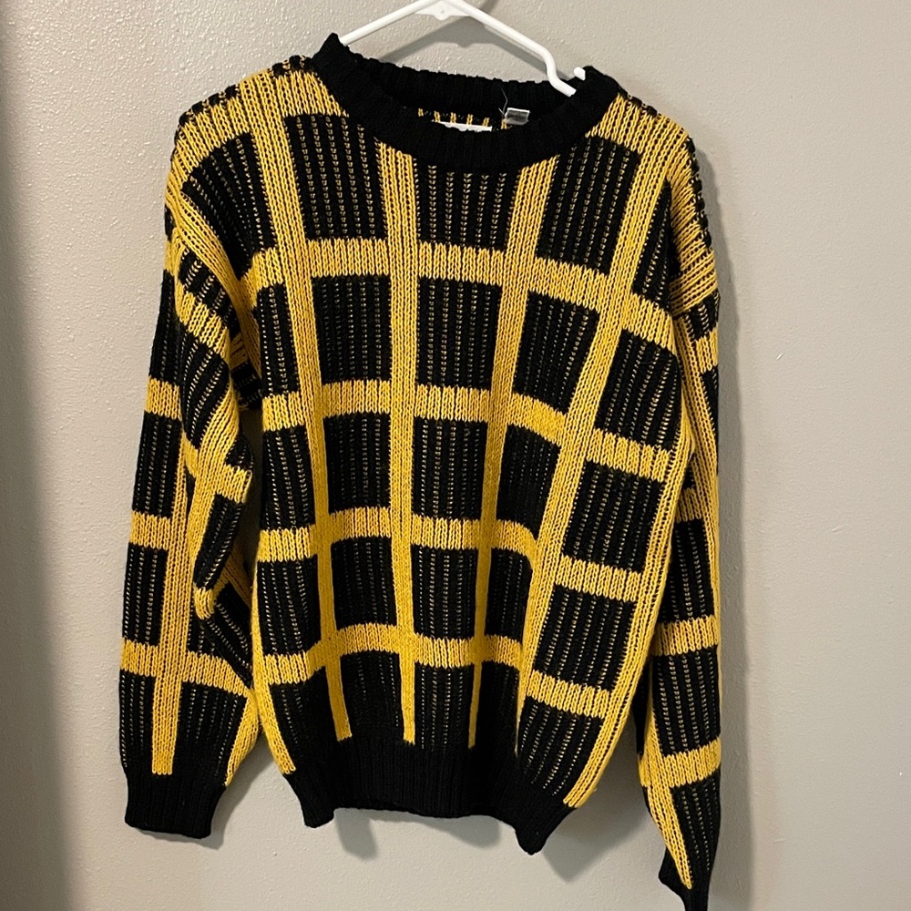 Black and Yellow Plaid Sweater